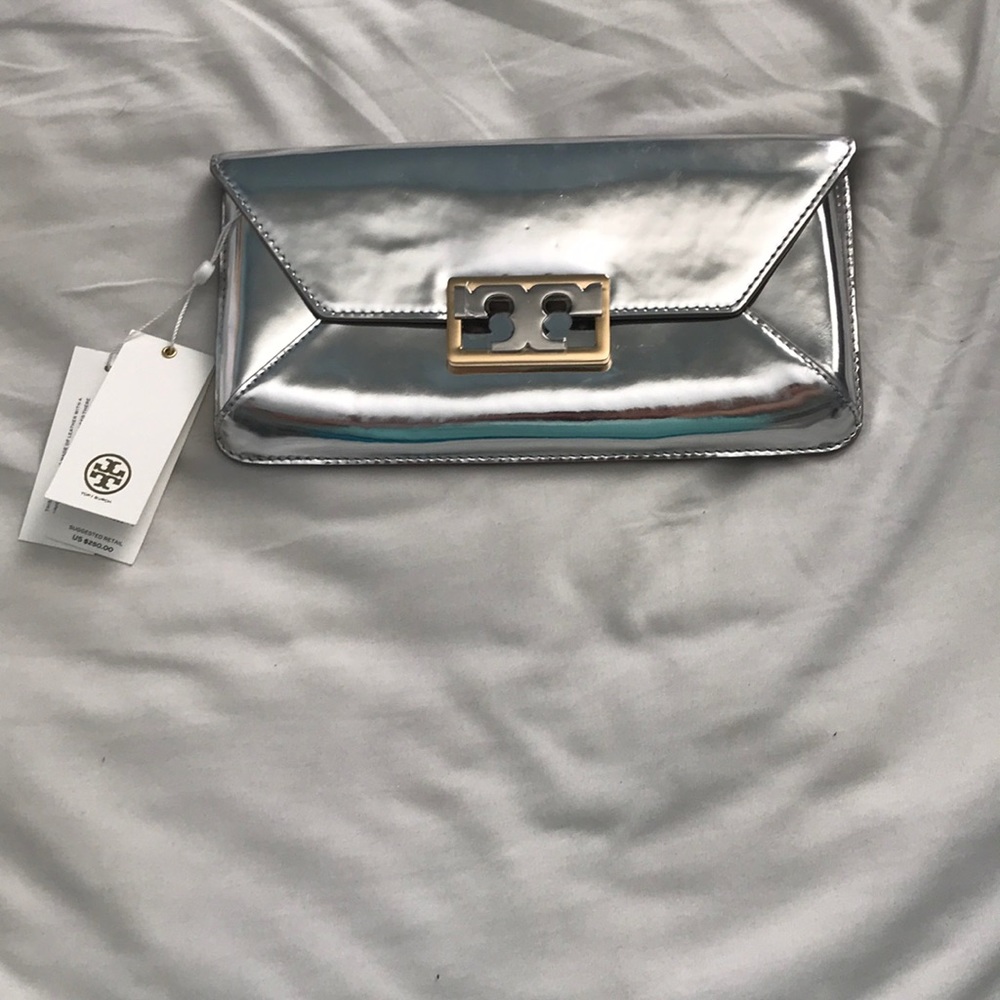 Tory Burch GiGi Metallic Clutch